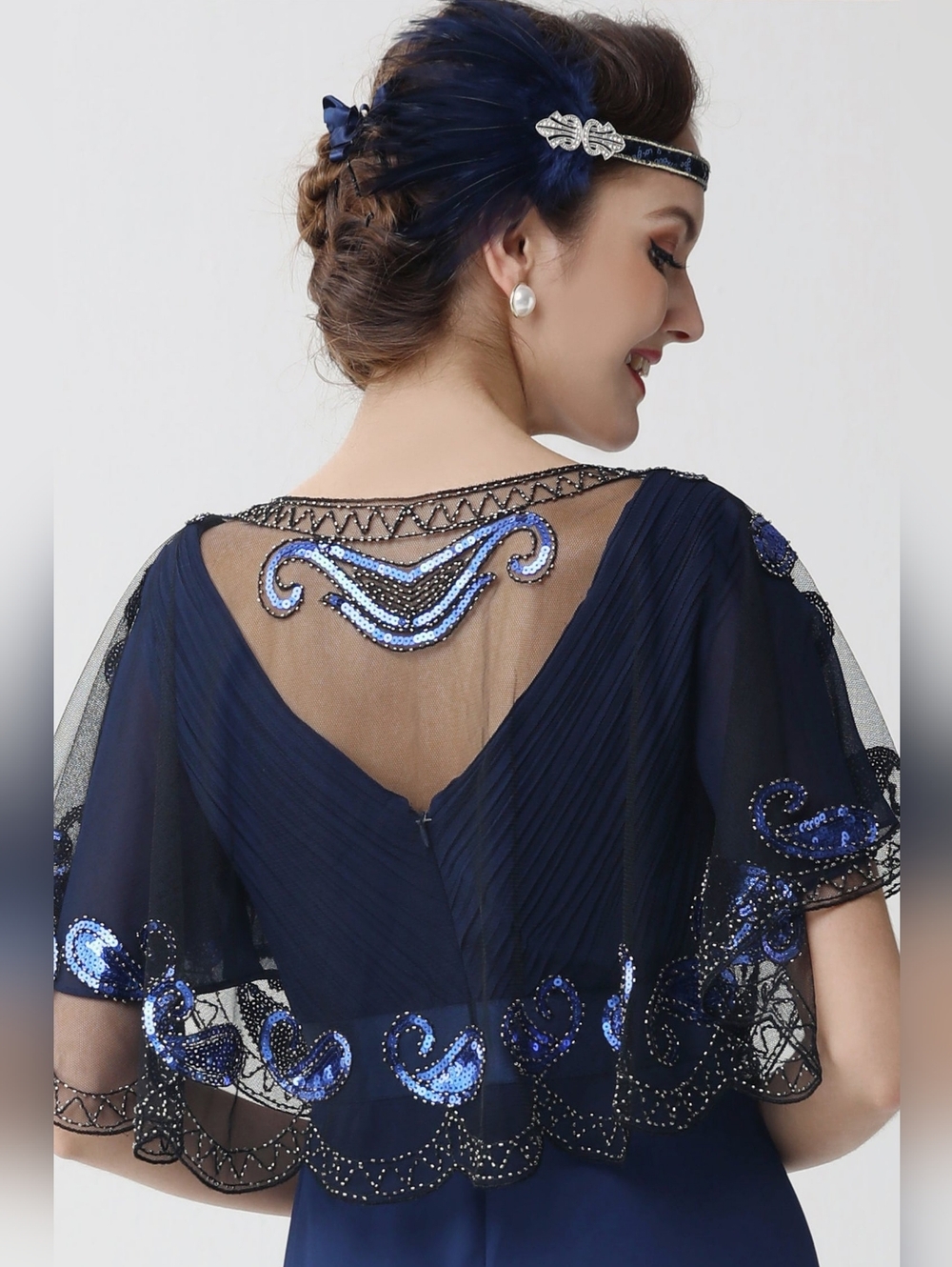 1920s Sequin Beaded Flapper Shawl - Picture 3 of 4